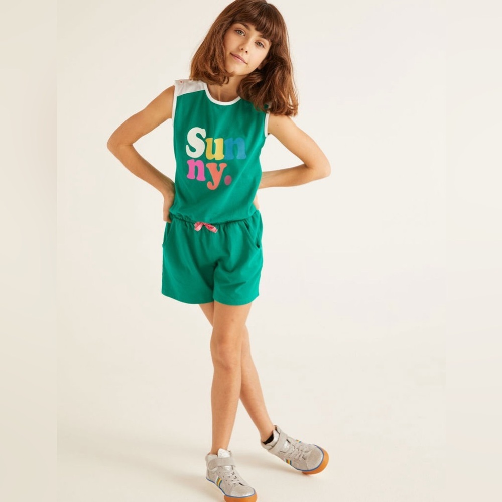 NWT Boden Slogan Jersey Playsuit Sz 11-12y / 152 cm